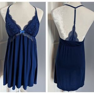 ❌SOLD❌Victoria's Secret Slip Nightie Lace Navy